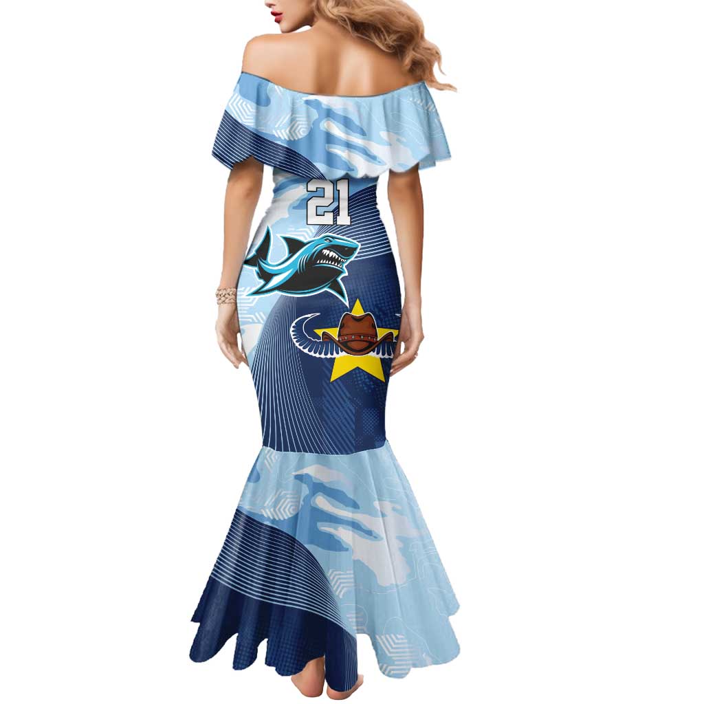 Sharks-Cowboys Rugby Custom Mermaid Dress Half Dynamic Style