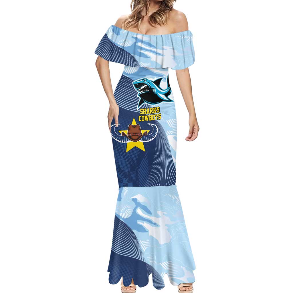 Sharks-Cowboys Rugby Custom Mermaid Dress Half Dynamic Style