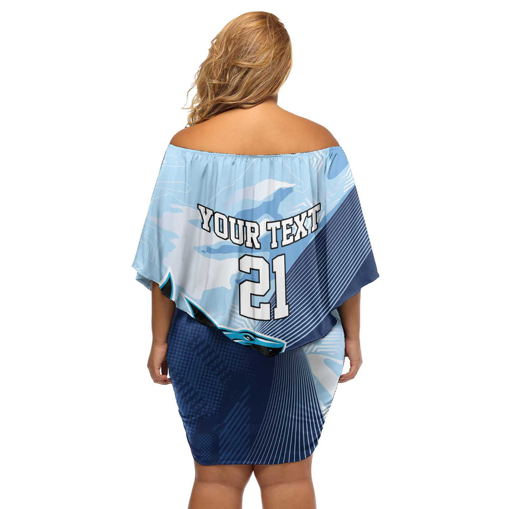 Sharks-Cowboys Rugby Custom Off Shoulder Short Dress Half Dynamic Style