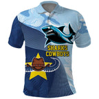 Sharks-Cowboys Rugby Custom Polo Shirt Half Dynamic Style