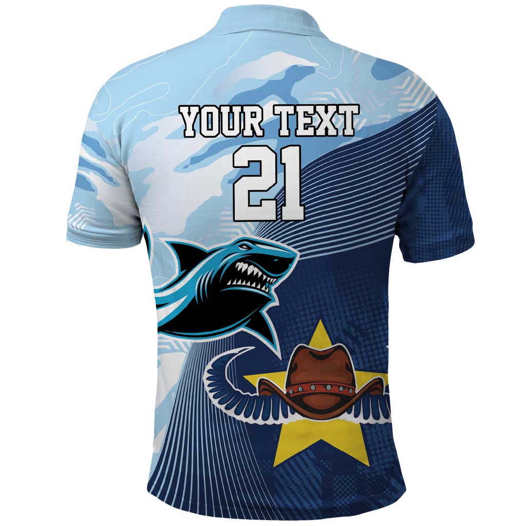 Sharks-Cowboys Rugby Custom Polo Shirt Half Dynamic Style