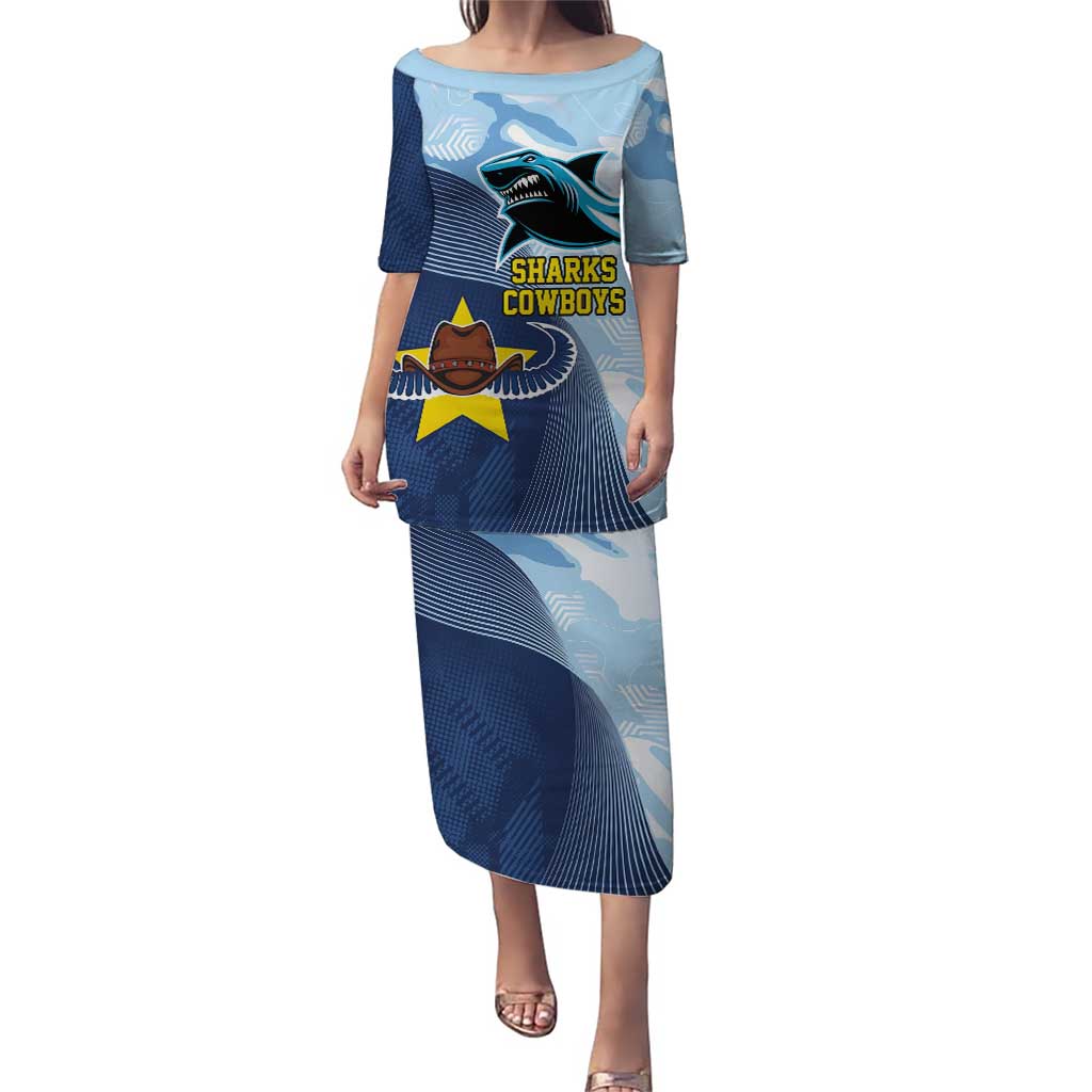 Sharks-Cowboys Rugby Custom Puletasi Half Dynamic Style