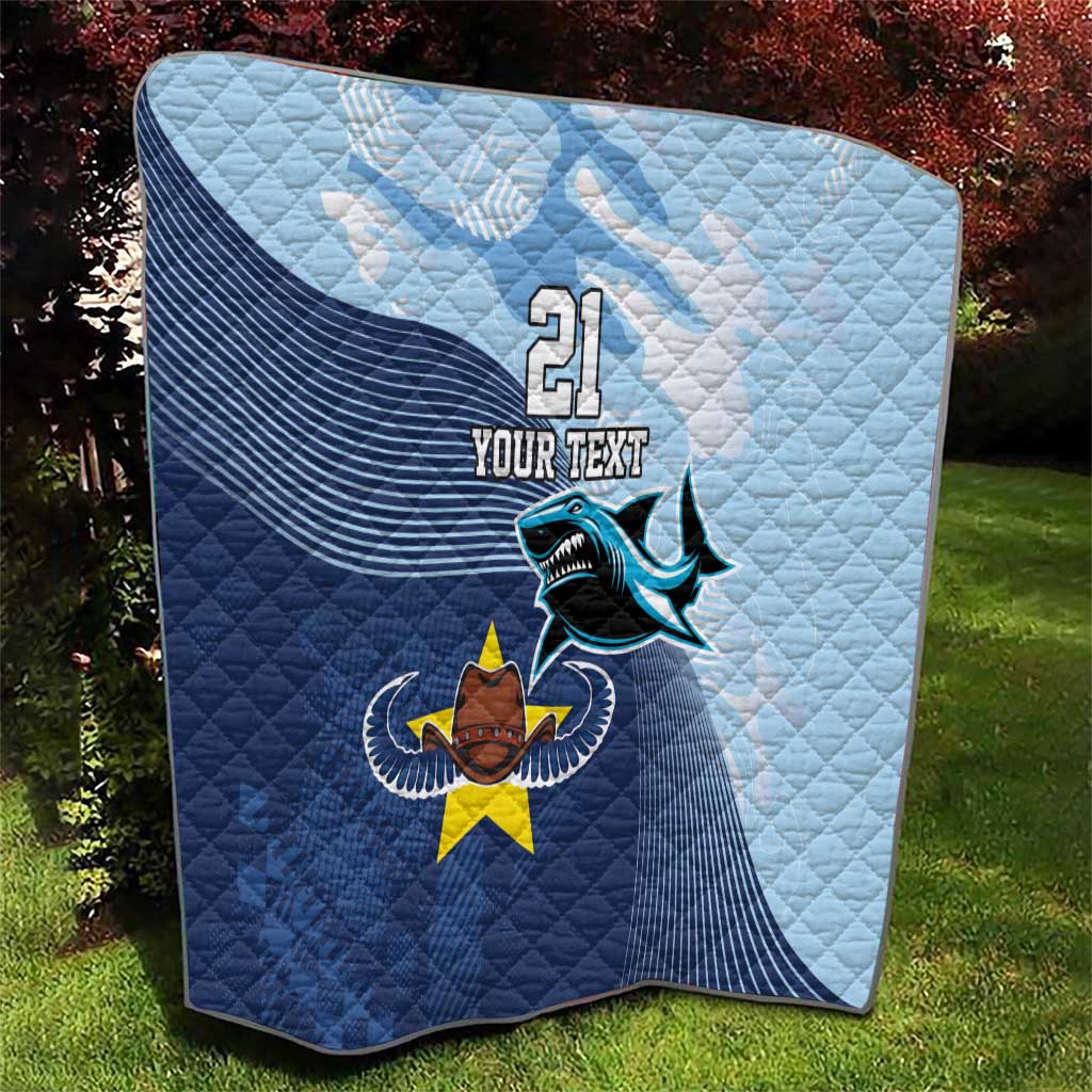 Sharks-Cowboys Rugby Custom Quilt Half Dynamic Style