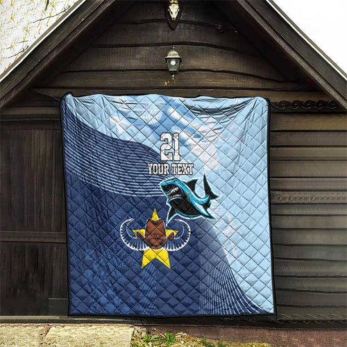 Sharks-Cowboys Rugby Custom Quilt Half Dynamic Style