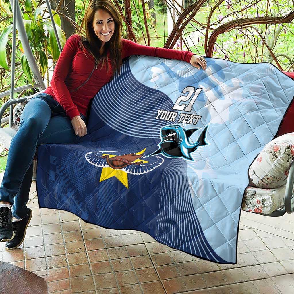 Sharks-Cowboys Rugby Custom Quilt Half Dynamic Style