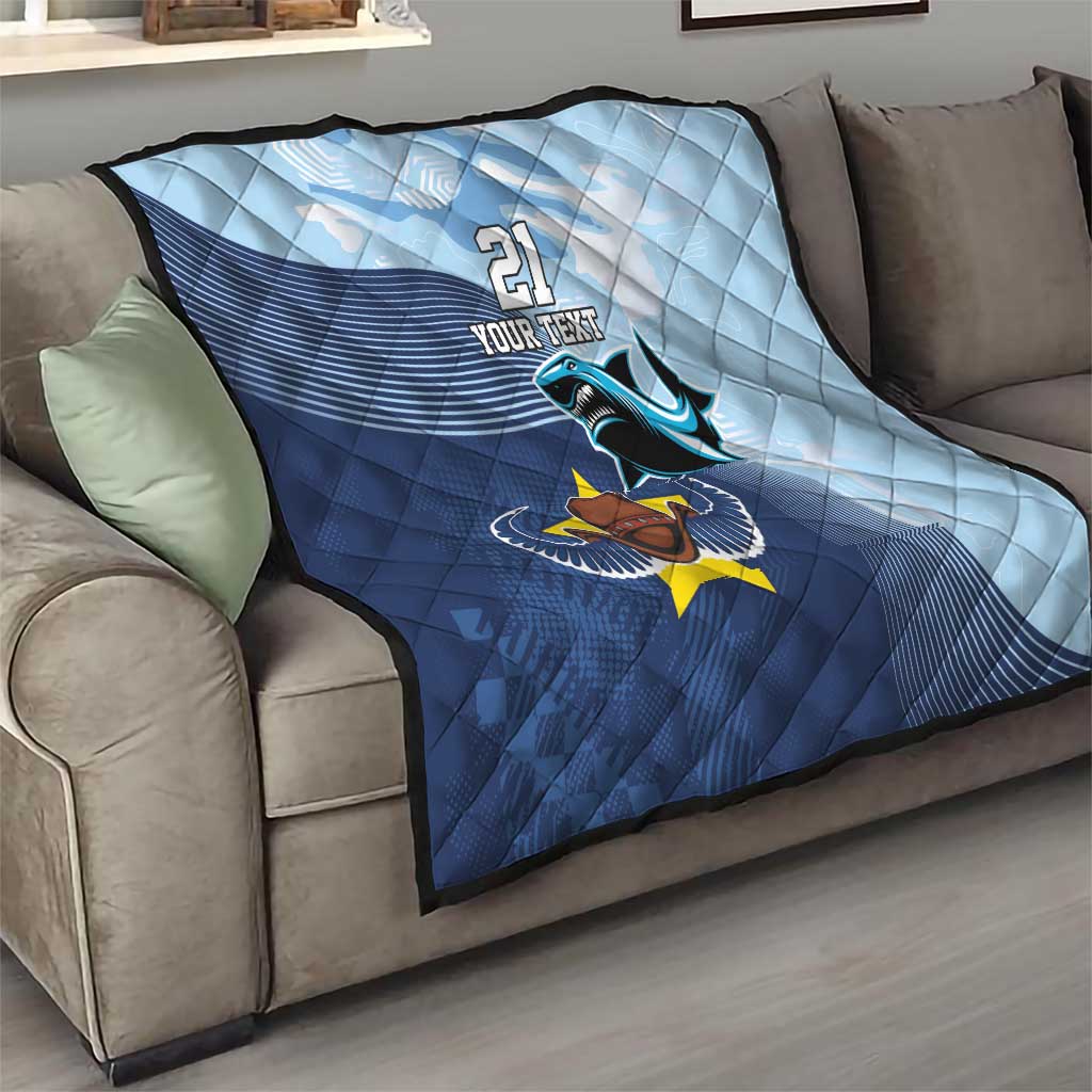 Sharks-Cowboys Rugby Custom Quilt Half Dynamic Style