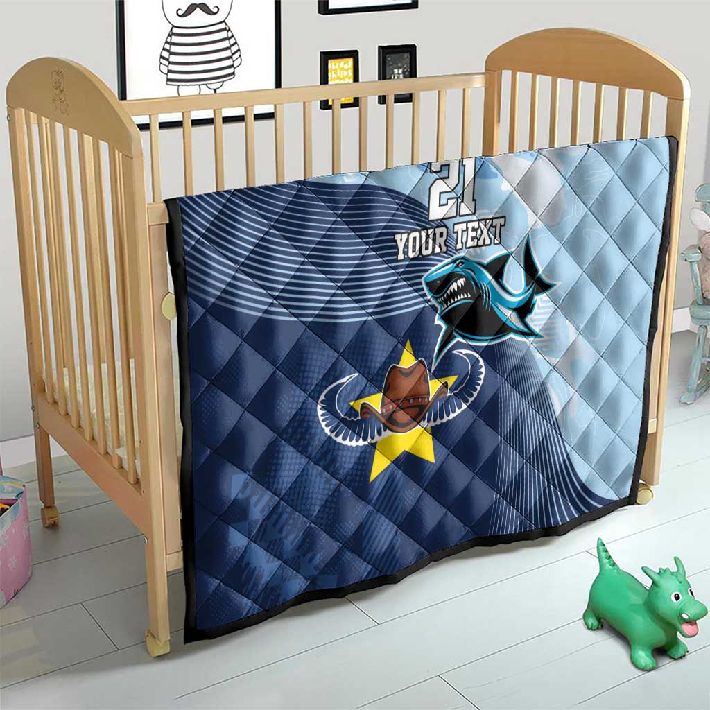 Sharks-Cowboys Rugby Custom Quilt Half Dynamic Style