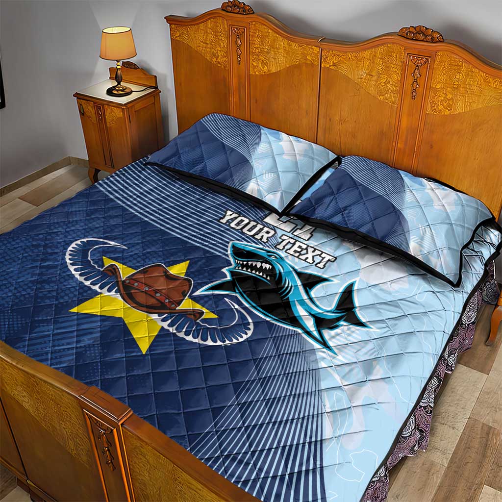 Sharks-Cowboys Rugby Custom Quilt Bed Set Half Dynamic Style