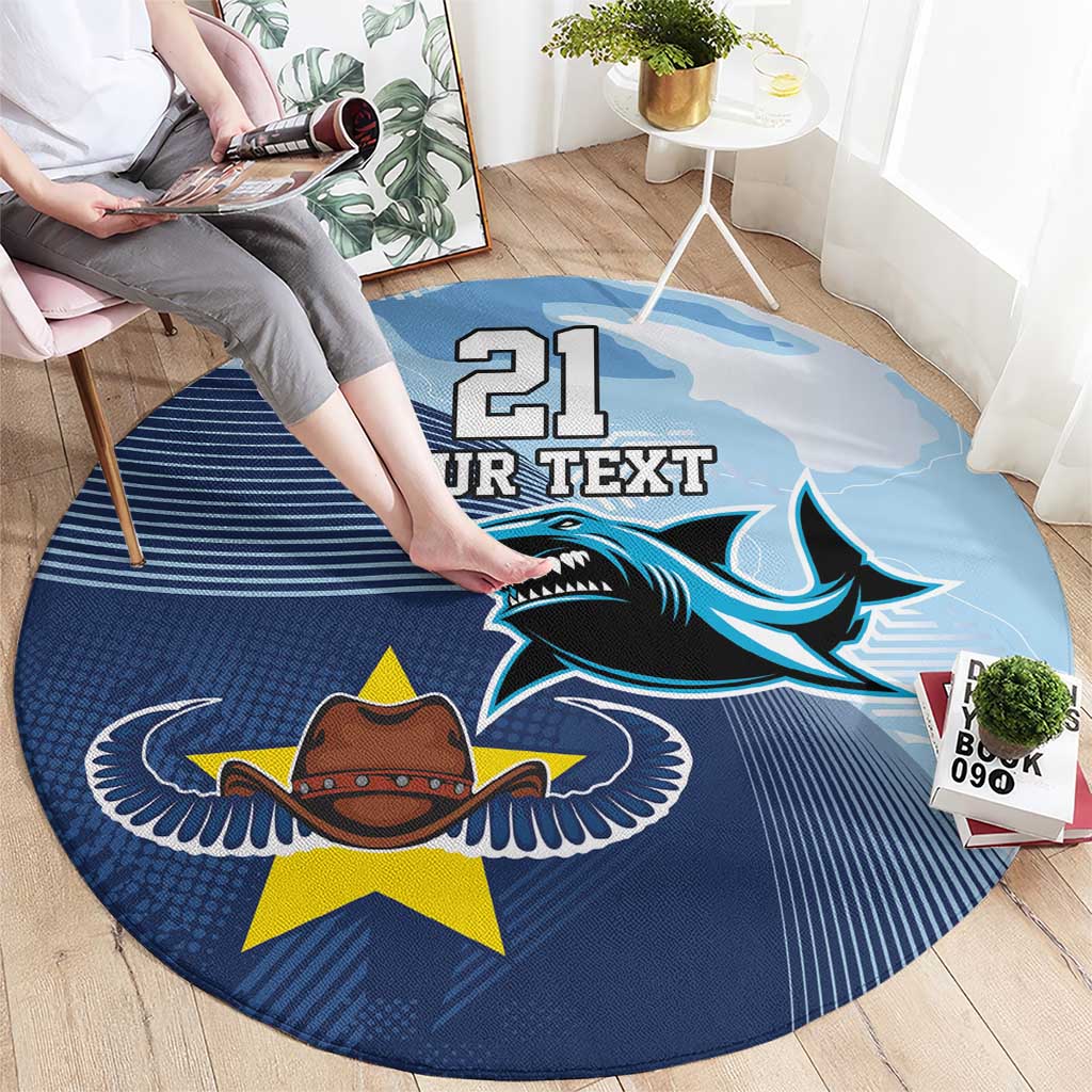 Sharks-Cowboys Rugby Custom Round Carpet Half Dynamic Style