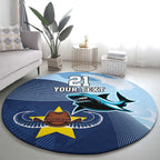 Sharks-Cowboys Rugby Custom Round Carpet Half Dynamic Style