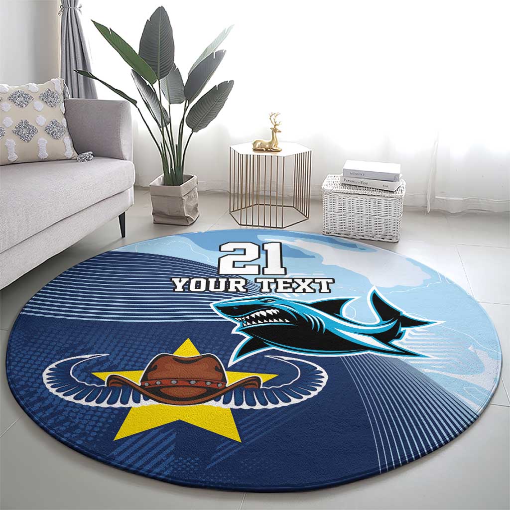 Sharks-Cowboys Rugby Custom Round Carpet Half Dynamic Style