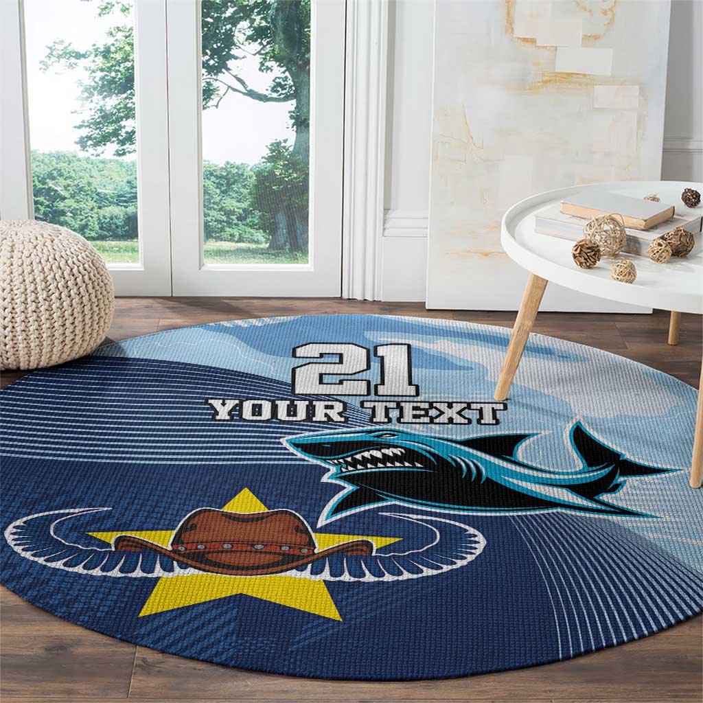 Sharks-Cowboys Rugby Custom Round Carpet Half Dynamic Style