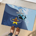 Sharks-Cowboys Rugby Custom Rubber Doormat Half Dynamic Style
