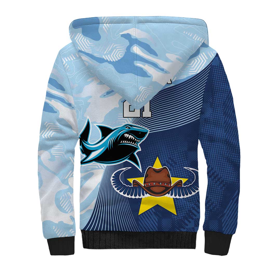 Sharks-Cowboys Rugby Custom Sherpa Hoodie Half Dynamic Style