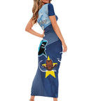 Sharks-Cowboys Rugby Custom Short Sleeve Bodycon Dress Half Dynamic Style