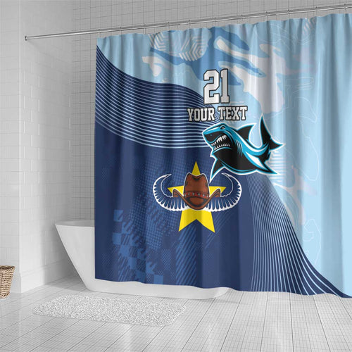 Sharks-Cowboys Rugby Custom Shower Curtain Half Dynamic Style