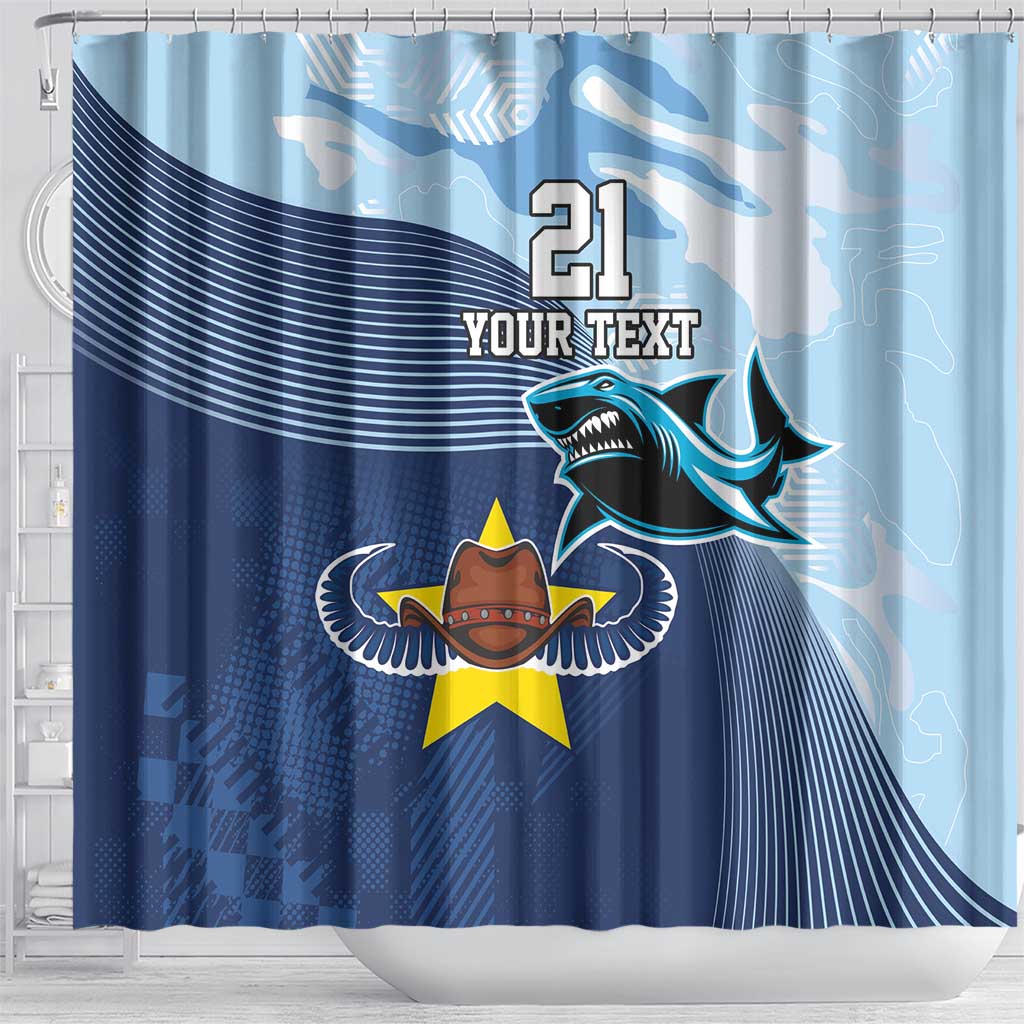 Sharks-Cowboys Rugby Custom Shower Curtain Half Dynamic Style