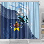 Sharks-Cowboys Rugby Custom Shower Curtain Half Dynamic Style