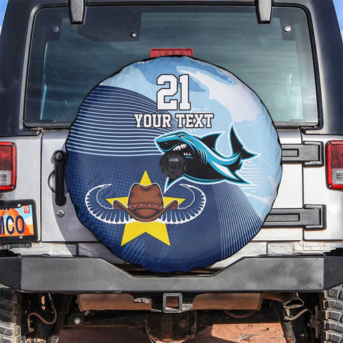 Sharks-Cowboys Rugby Custom Spare Tire Cover Half Dynamic Style