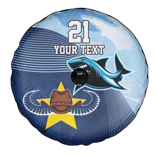 Sharks-Cowboys Rugby Custom Spare Tire Cover Half Dynamic Style