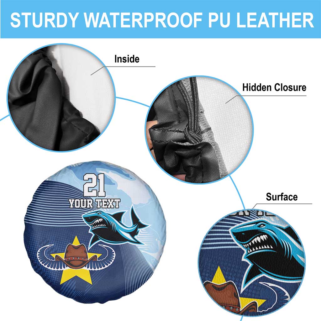 Sharks-Cowboys Rugby Custom Spare Tire Cover Half Dynamic Style