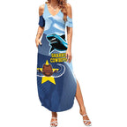 Sharks-Cowboys Rugby Custom Summer Maxi Dress Half Dynamic Style