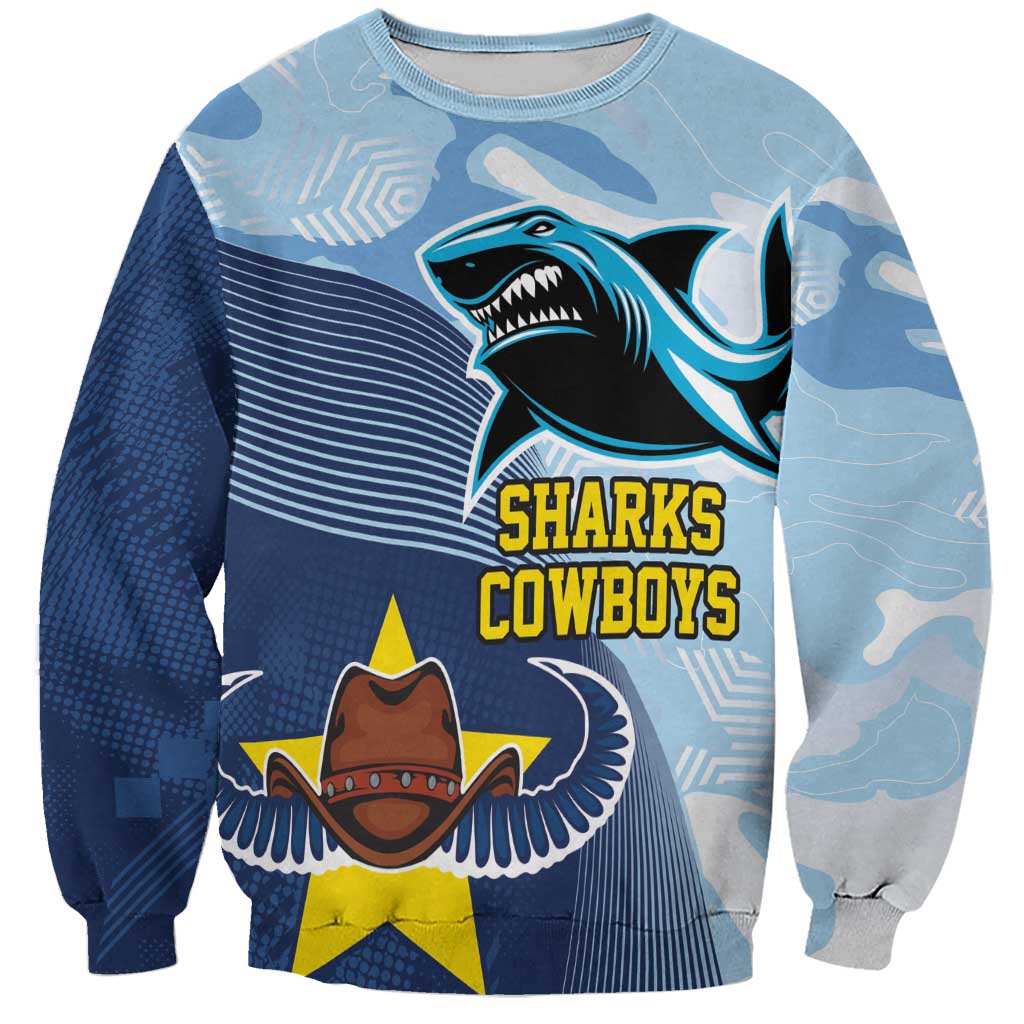 Sharks-Cowboys Rugby Custom Sweatshirt Half Dynamic Style