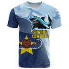 Sharks-Cowboys Rugby Custom T Shirt Half Dynamic Style