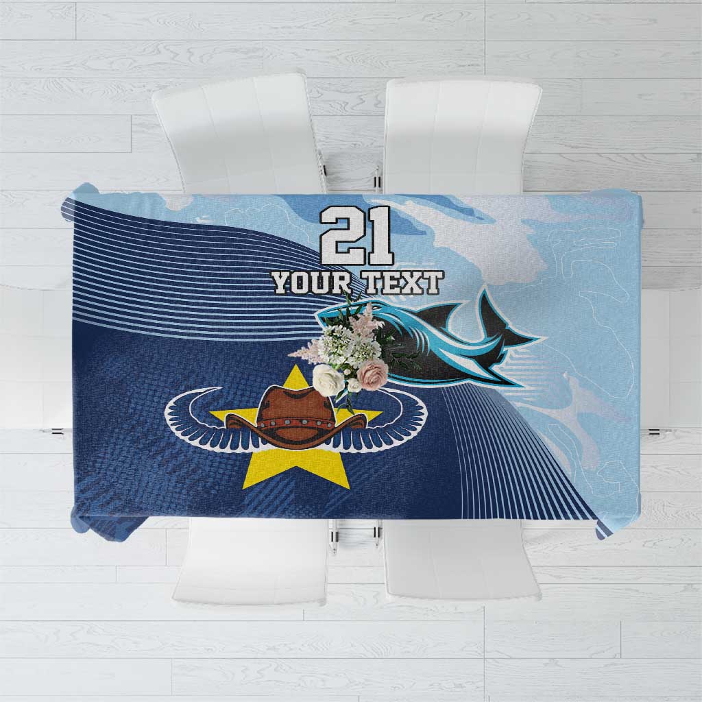Sharks-Cowboys Rugby Custom Tablecloth Half Dynamic Style