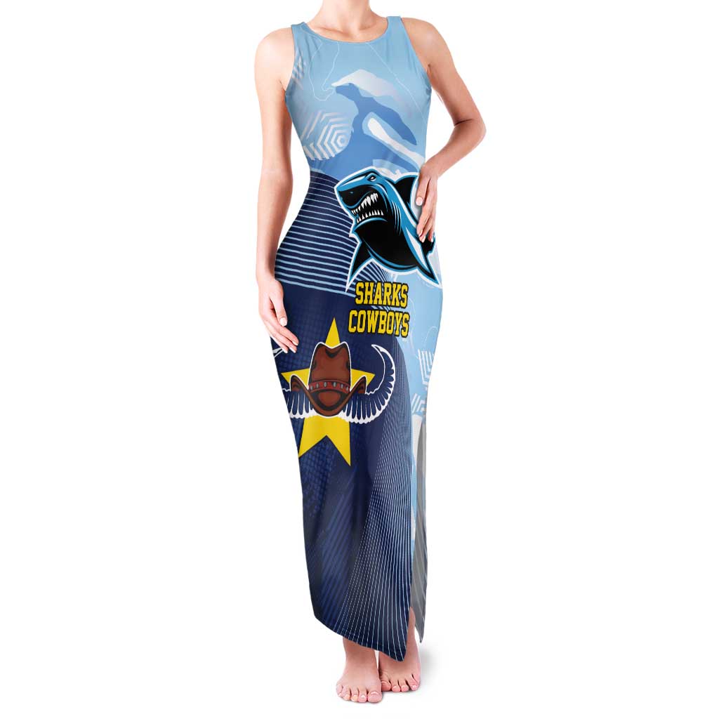 Sharks-Cowboys Rugby Custom Tank Maxi Dress Half Dynamic Style