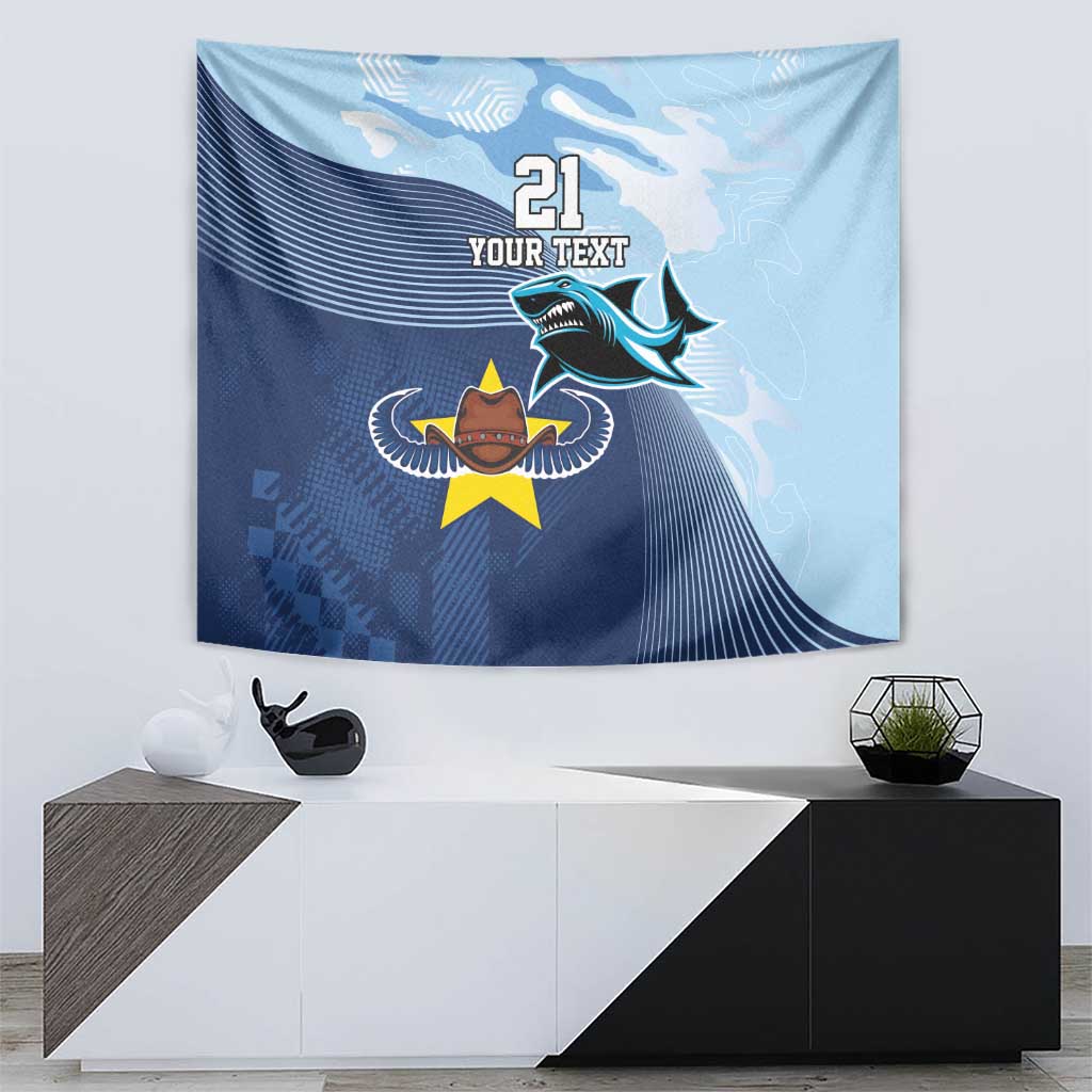 Sharks-Cowboys Rugby Custom Tapestry Half Dynamic Style