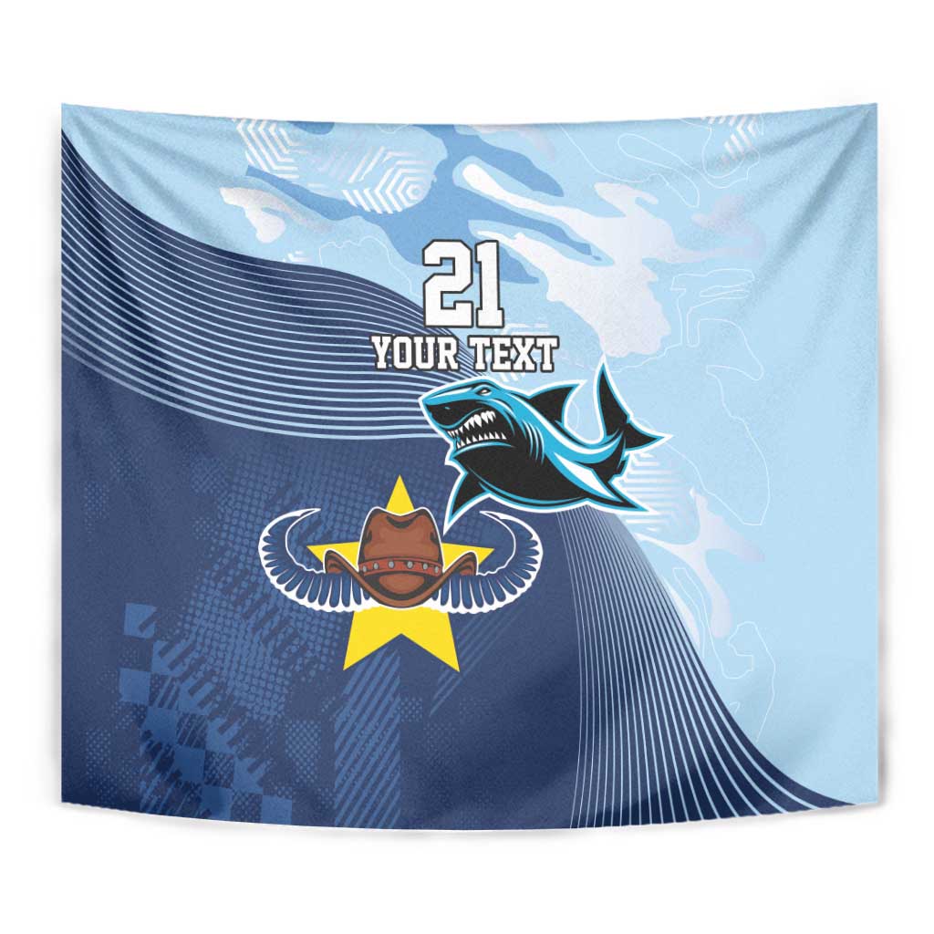 Sharks-Cowboys Rugby Custom Tapestry Half Dynamic Style