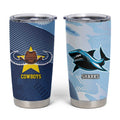 Sharks-Cowboys Rugby Custom Tumbler Cup Half Dynamic Style
