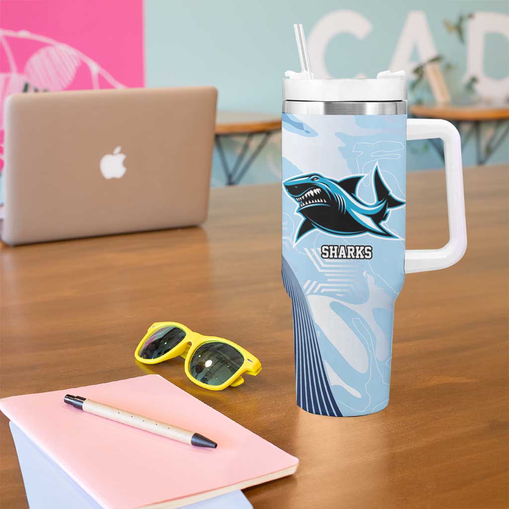 Sharks-Cowboys Rugby Custom Tumbler With Handle Half Dynamic Style