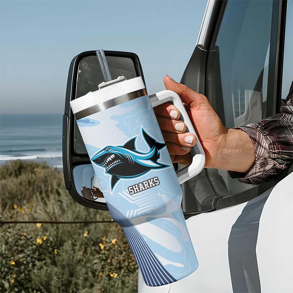 Sharks-Cowboys Rugby Custom Tumbler With Handle Half Dynamic Style