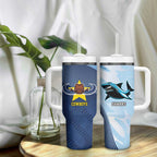 Sharks-Cowboys Rugby Custom Tumbler With Handle Half Dynamic Style