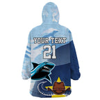Sharks-Cowboys Rugby Custom Wearable Blanket Hoodie Half Dynamic Style