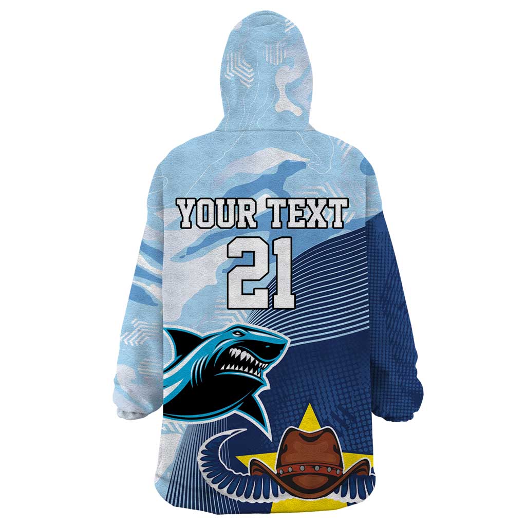 Sharks-Cowboys Rugby Custom Wearable Blanket Hoodie Half Dynamic Style