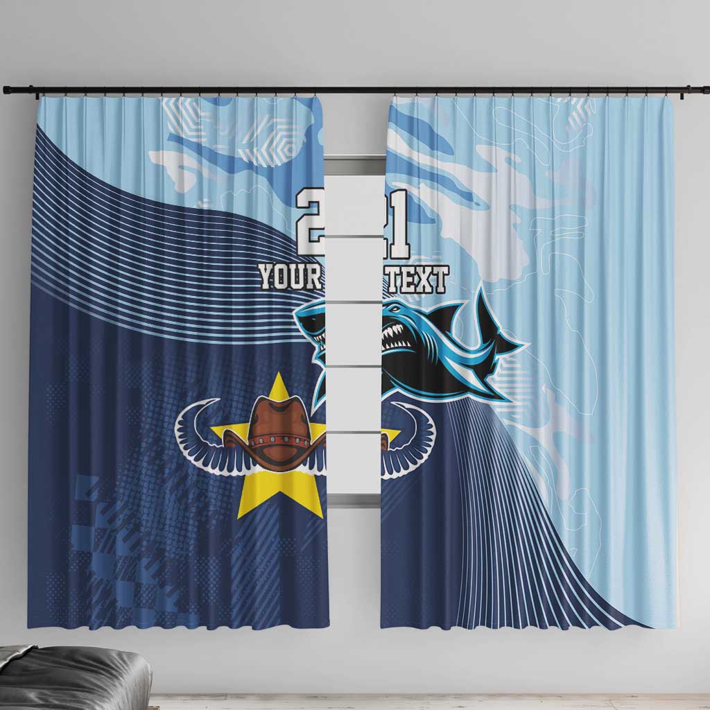 Sharks-Cowboys Rugby Custom Window Curtain Half Dynamic Style