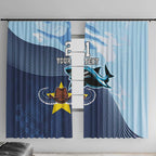Sharks-Cowboys Rugby Custom Window Curtain Half Dynamic Style