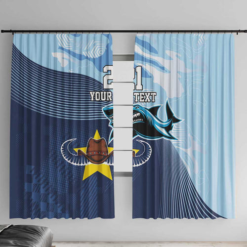 Sharks-Cowboys Rugby Custom Window Curtain Half Dynamic Style