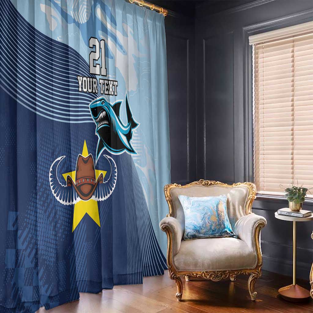 Sharks-Cowboys Rugby Custom Window Curtain Half Dynamic Style