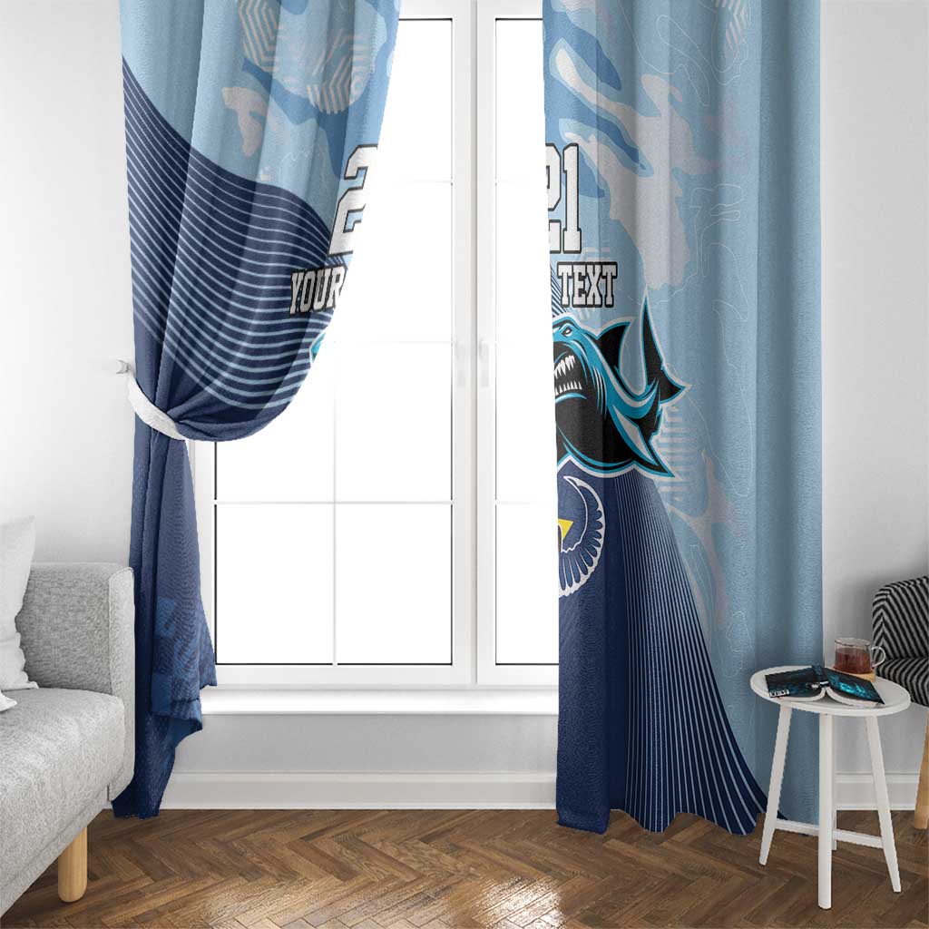 Sharks-Cowboys Rugby Custom Window Curtain Half Dynamic Style
