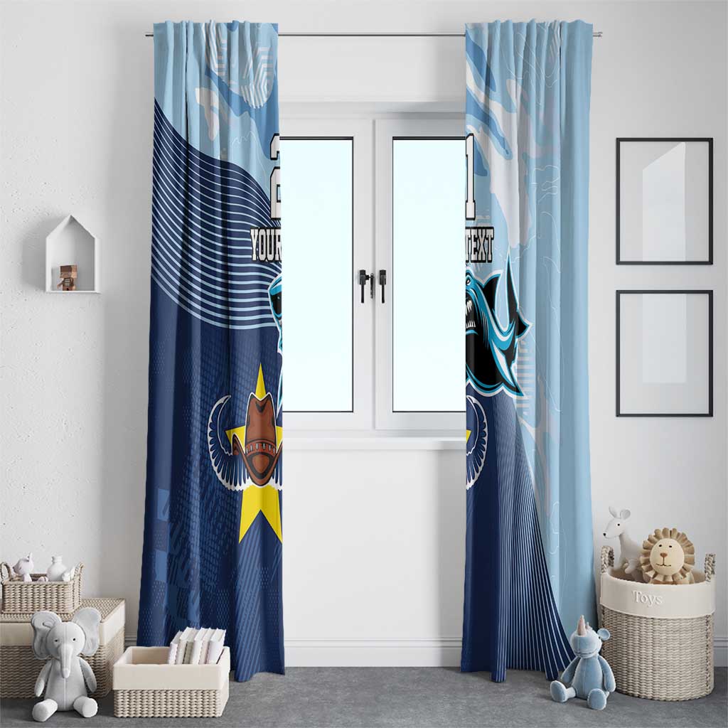 Sharks-Cowboys Rugby Custom Window Curtain Half Dynamic Style