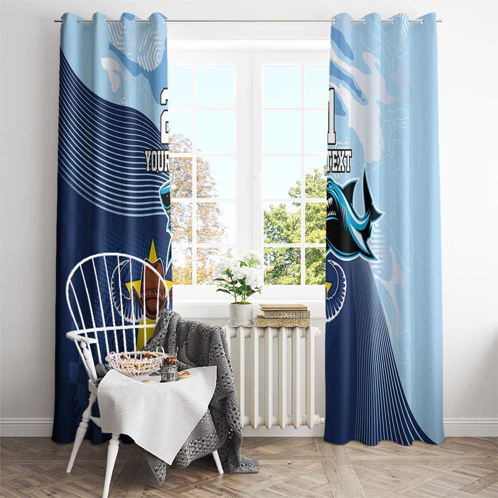Sharks-Cowboys Rugby Custom Window Curtain Half Dynamic Style