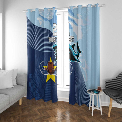 Sharks-Cowboys Rugby Custom Window Curtain Half Dynamic Style