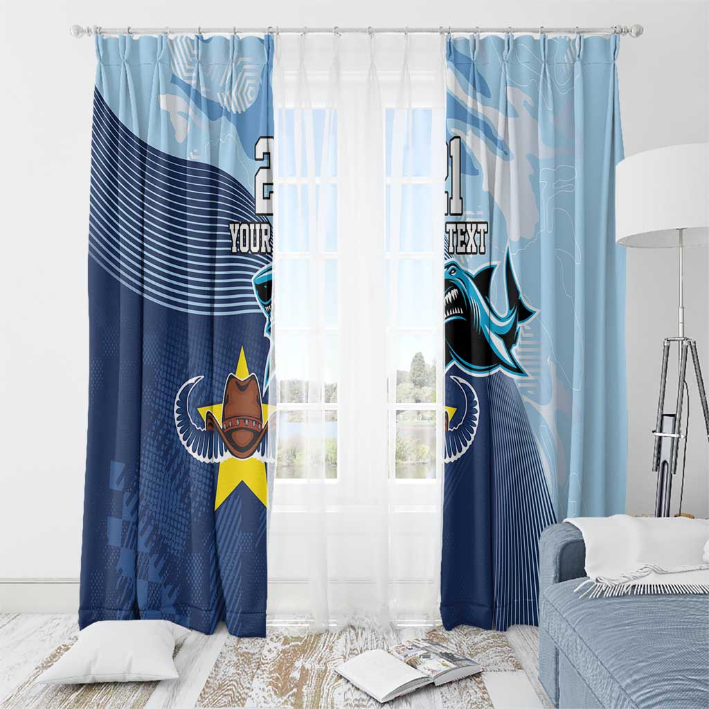 Sharks-Cowboys Rugby Custom Window Curtain Half Dynamic Style