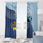 Sharks-Cowboys Rugby Custom Window Curtain Half Dynamic Style
