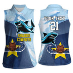 Sharks-Cowboys Rugby Custom Women Sleeveless Polo Shirt Half Dynamic Style
