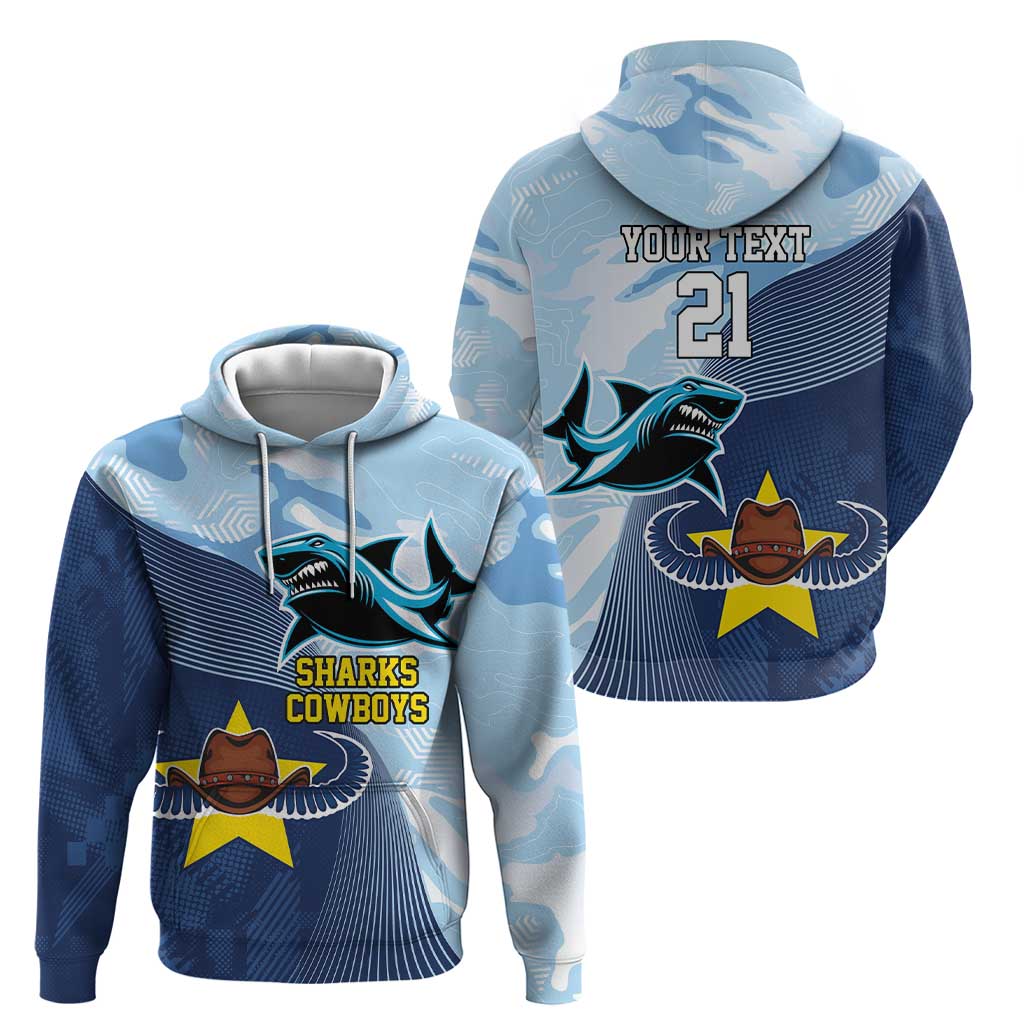 Sharks-Cowboys Rugby Custom Zip Hoodie Half Dynamic Style